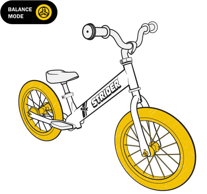 illustration Strider 14x balance bike wheels