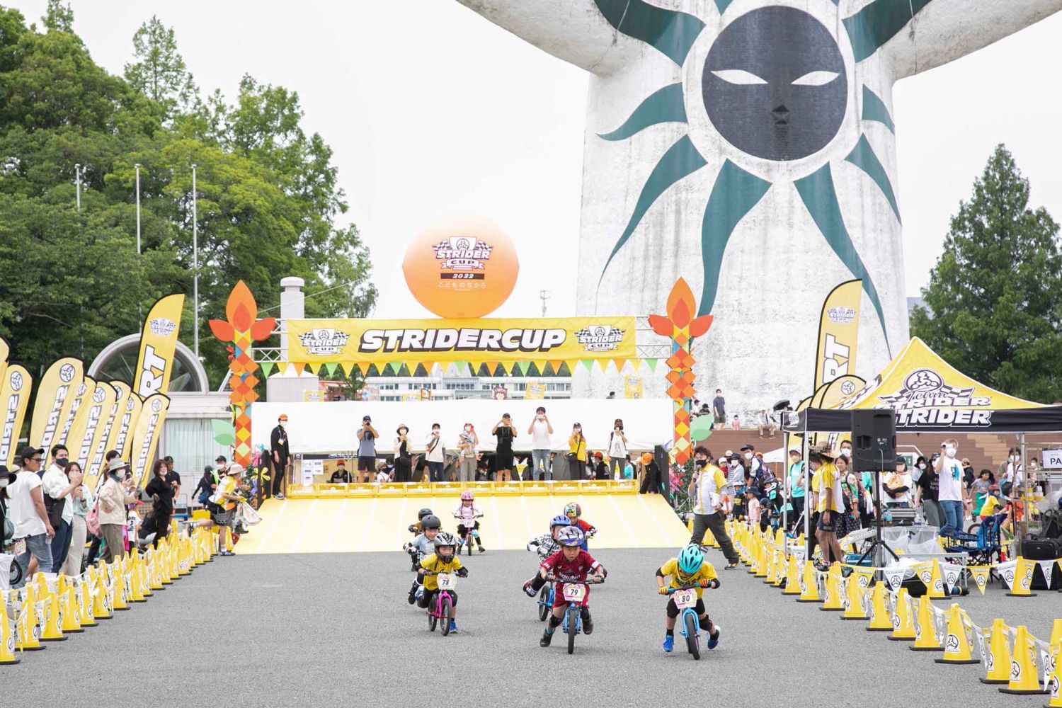 Starting line of a Strider Balance Bike race in Osaka, Japan.