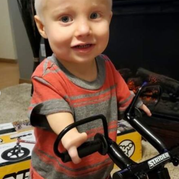 Tabor testing out his Adaptive Strider Bike